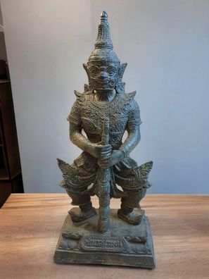 Tempel Wächter Bronze Statue - Yaksha Thailand Figur Asiatische Deko Thai Mythologie