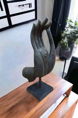 XL Buddha Hand Bronze Statue - Sukhothai Thailand Stil Groß