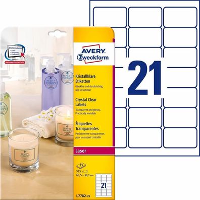 AVERY Zweckform L7780-25 transparente runde Etiketten (600 Klebepunkte, Ø40mm auf A4,