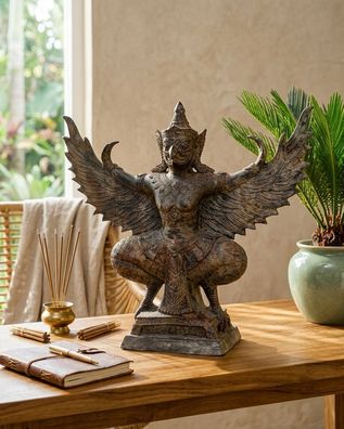 Garuda Bronze Statue - Thailand Massivbronze Figur Asiatische Deko Thai Mythologie