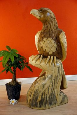 Suar Massivholz Adler Statue - handgeschnitzt, ca. 100 cm, 45 kg Holz Gross Grosse