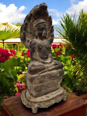 Bronze Buddha Figur Naga Samstags Khmer Statue Thailand Buddhistische Asiatische Deko