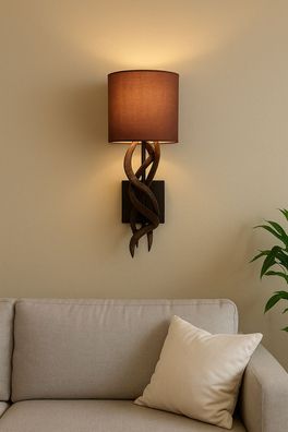 Kudu Holz Wandlampe Nanakuli - Holz Wandlampe Treibholz Wandleuchte Holzlampe Wand
