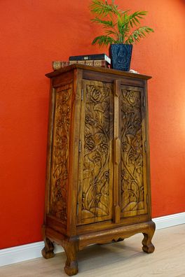 Akazie Massivholz Kommode SIAM I - Thailand Schnitzerei Schrank Holzschrank Thai Holz