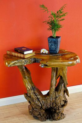 Wurzelholz Konsole / Tisch Phonsavan Teak Holz Beistelltisch Möbel Wurzeltisch