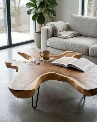 Baumscheiben Couchtisch LAEM PHO VII - Suar, Ø ca. 150-160 cm Baumscheibe Holz