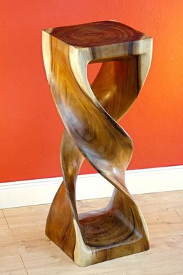 XL Beistelltisch Double Twist Holz Blumenständer Suar Pflanzenständer Thai Möbel