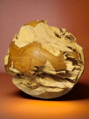 Teak Wurzelholz Deko Kugel 50 cm - handgeschnitzt, große Variante Holzdeko Wohnzimmer