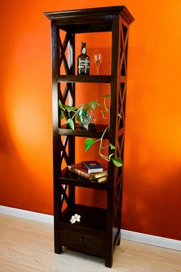 Bücherregal Somerset - Mahagoni Plantation-Stil mit Schublade, 180×55 cm Andreas