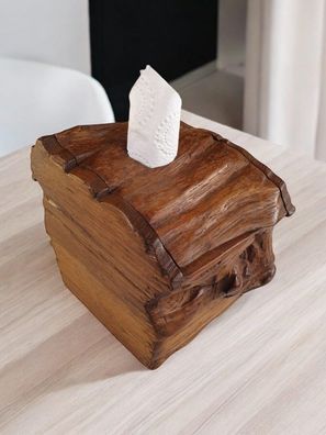 Teak Holz Tuchbox klein - Taschentuch- & WC-Papier-Box Kleine Taschentuchbox Thailand