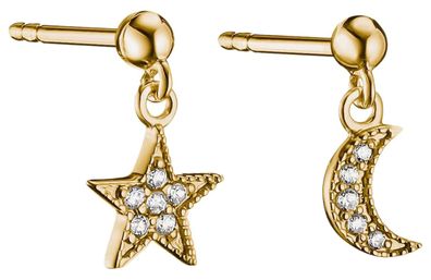Thomas Sabo Schmuck Damenohrringe Stern und Mond Goldfarben H2374-M01-14