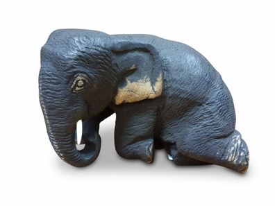 Teak Holz Elefant liegend Deko Geschenk Gechenkidee