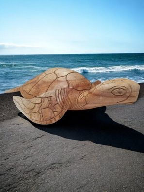 Suar Holz Schildkröte Schildkröten Figur Deko Holzskulptur
