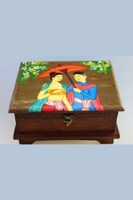 Schatulle Liebespaar Box Truhe Hand Bemalt Handgefertigt