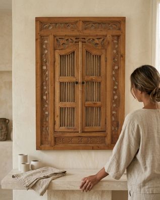 Altholz Wand Spiegel Sukhumvit Wandspiegel Kolonialstil Orientalischer Asiatisch Bali