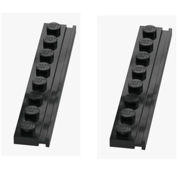 LEGO 2x Platte 1x8 mit Schiene Schwarz 4510 4286009 Door Rail Neu Black
