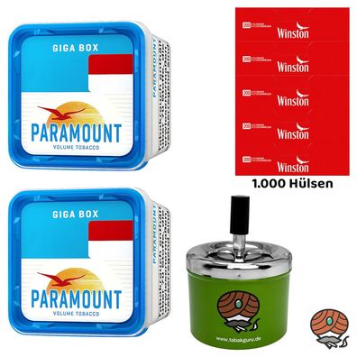 Paramount Blue Volumentabak Giga Box 2x 220g, Winston Hülsen, Drehascher