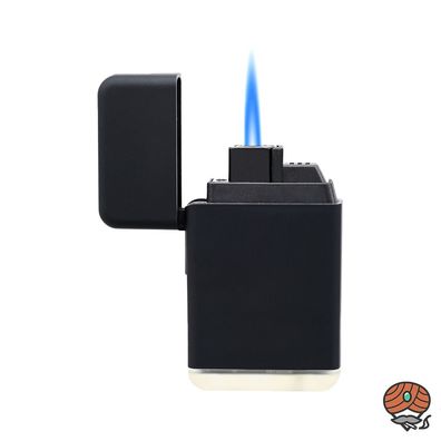 Atomic Elektronik Feuerzeug, Jetflamme, Black Rubber