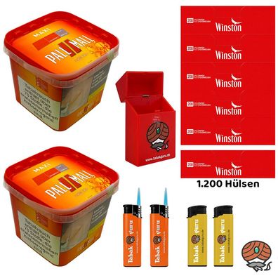 Pall Mall Allround Volumentabak Maxi Box 2x 310g, Winston Hülsen, Zubehör