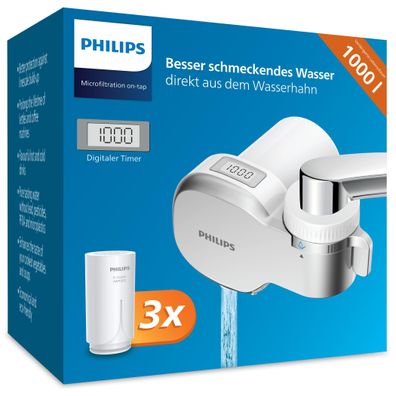 Philips Wasserfilter für Wasserhahn AWP3705P3/10 mit Digitaldisplay 1000 L