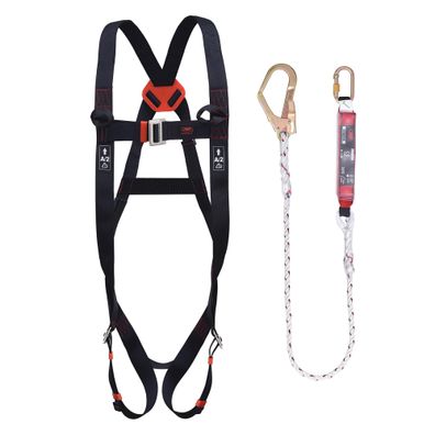 JSP Spartan Fallschutzset Auffanggurt mit 2 m Verbindungsmittel EN 361 EN 355