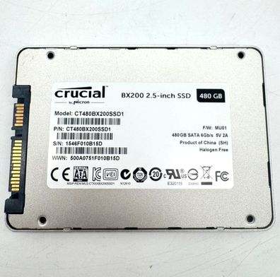 Micron Crucial SSD 480GB BX200 Festplatte CT480BX200SSD1 2.5-Zoll SATA 99