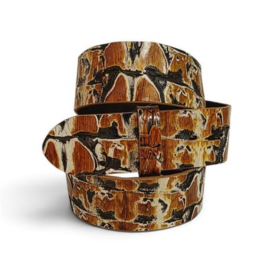 umjuBELT Gürtel FUNKY KROKO COGNAC Leder unisex Damen Herren 90 95 Wechsel braun