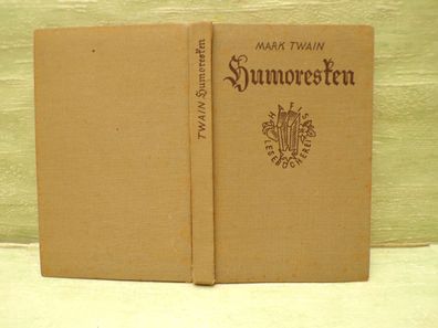 Humoresken Mark Twain Fikentscher Leipzig Leinen Sütterlin Fadenbindung Hafis