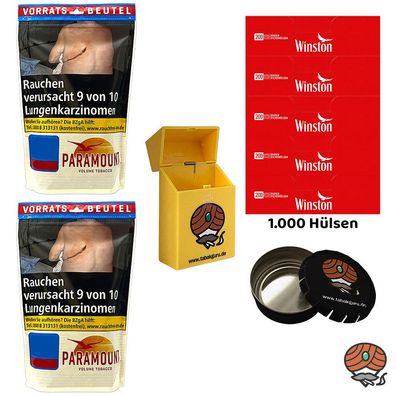 Paramount Volumentabak Beutel 2x 160g, 1000 Winston Hülsen, Zubehör
