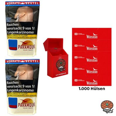 Paramount Volumentabak Beutel 2x 160g, 1000 Winston Hülsen, Box