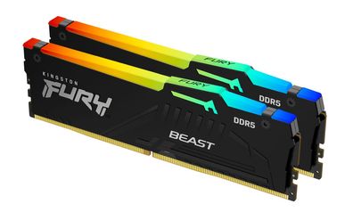 Kingston 128GB 5600MT/s DDR5 CL40 DIMM Kit of 2 FURY Beast RGB