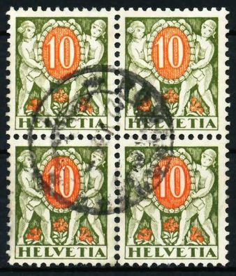 Schweiz PORTO Nr 43x zentrisch gestempelt Viererblock X631FF2