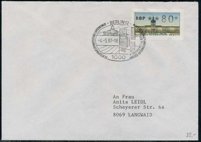 BERLIN ATM 1-080 NORMAL-BRIEF EF FDC X7E46EA