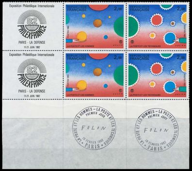 Frankreich 1982 Nr 2321 + 2322 + ZF postfrisch Viererblock X61EDDE