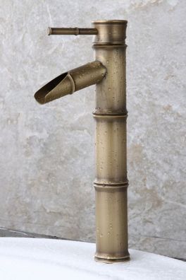 Retro Wasserhahn BAMBUS I - Messing-Standarmatur, ca. 31 cm Vintage Antik Armatur
