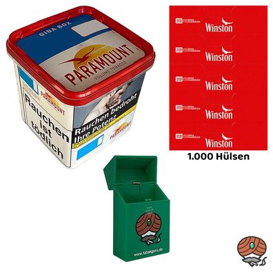 Paramount Volumentabak Giga Box 220g, Winston Hülsen, Feuerzeuge, Box