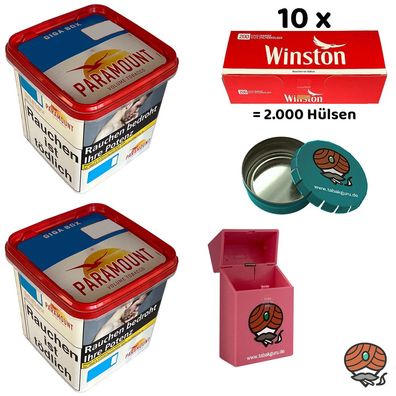 Paramount Volumentabak Giga Box 2x 220g, 2000 Winston Hülsen, Zubehör