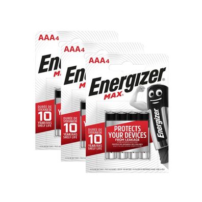 12 Stück Energizer Batterie Alkaline Max AAA LR03 Micro 1,5V Blister