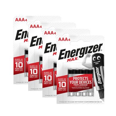 16 Stück Energizer Batterie Alkaline Max AAA LR03 Micro 1,5V Blister