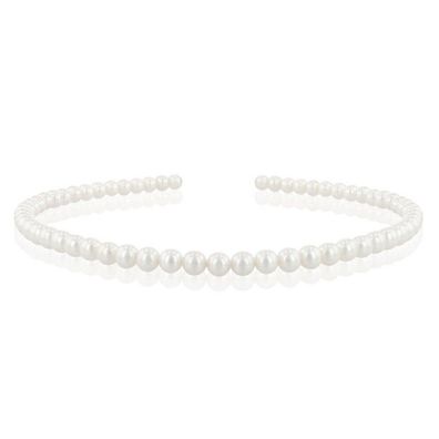 Luna-Pearls Halskette SW-Zuchtperlenstrang weiß semi round AA - 507.3750