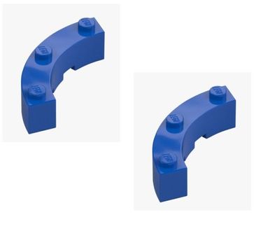 LEGO 2x Bogenstein 4x4x1 Viertelkreis Blau 48092 6469255 Macaroni Bright Blue