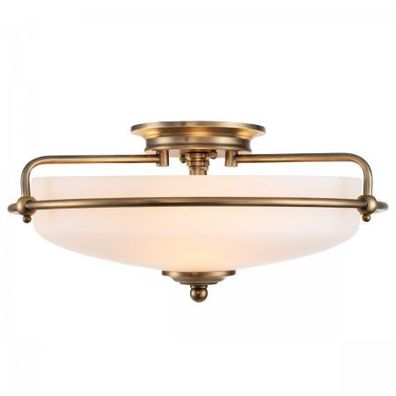 Elstead Lighting Griffin Deckenleuchte Messing Glas opal