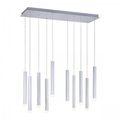 JUST LIGHT 15206-95 BRUNO LED Pendelleuchte 10-flammig alu silber 3000K