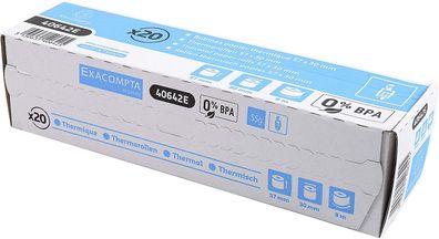 120x Exacompta 40642E Thermorollen für Bankkarten, 57 x 30 mm, 1 Thermofalte 55 g/m²,