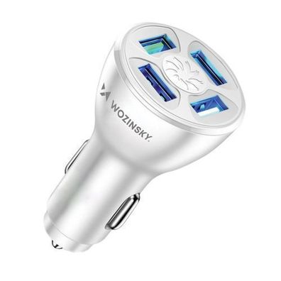 Wozinsky Auto-Ladegerät 50W, 4x USB-A, QC, Weiß - Telefonzubehör für schnelles u