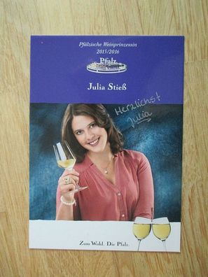 Pfälzische Weinprinzessin 2015/2016 Julia Stieß - handsigniertes Autogramm!!!