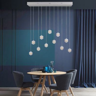 Schöner WOHNEN-Kollektion LED Pendelleuchte LINI, weiss, 11-flammig, dimmbar