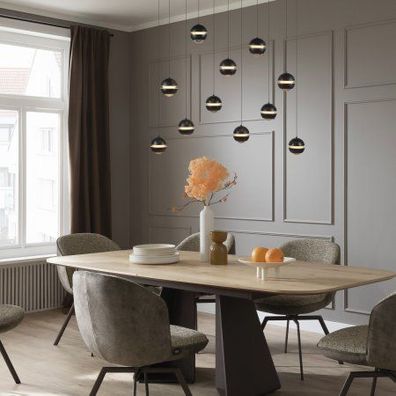 Schöner WOHNEN-Kollektion LED Pendelleuchte LINI, schwarz, 11-flammig, dimmbar
