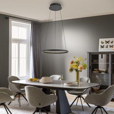 Schöner WOHNEN-Kollektion LED Pendelleuchte QUILLO, schwarz, dimmbar