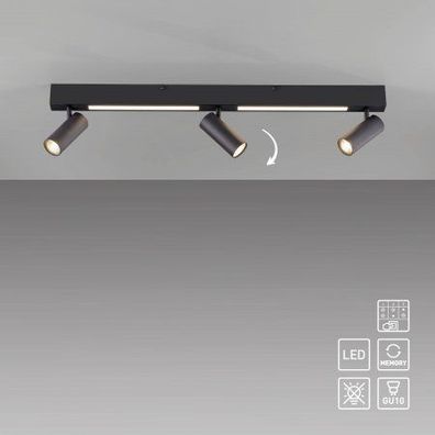Schöner WOHNEN-Kollektion LED Deckenleuchte DANTE, schwarz, 3-flammig